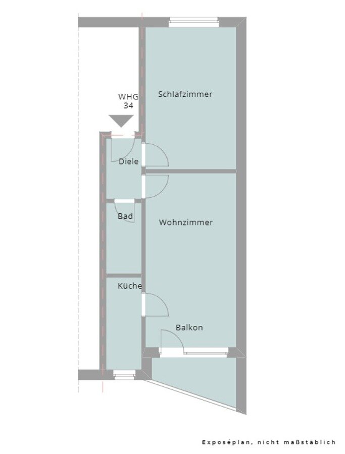 Wohnung zum Kauf provisionsfrei 179.000 € 2 Zimmer 47,5 m²<br/>Wohnfläche 3.<br/>Geschoss Horn Hamburg 22111