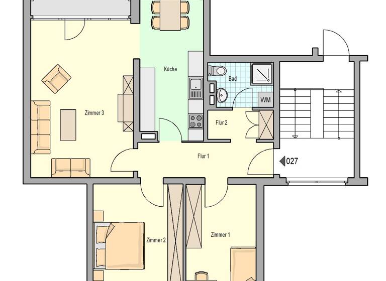 Wohnung zur Miete nur mit Wohnberechtigungsschein 545 € 3 Zimmer 80,4 m² 2. Geschoss Ehrang Trier 54293