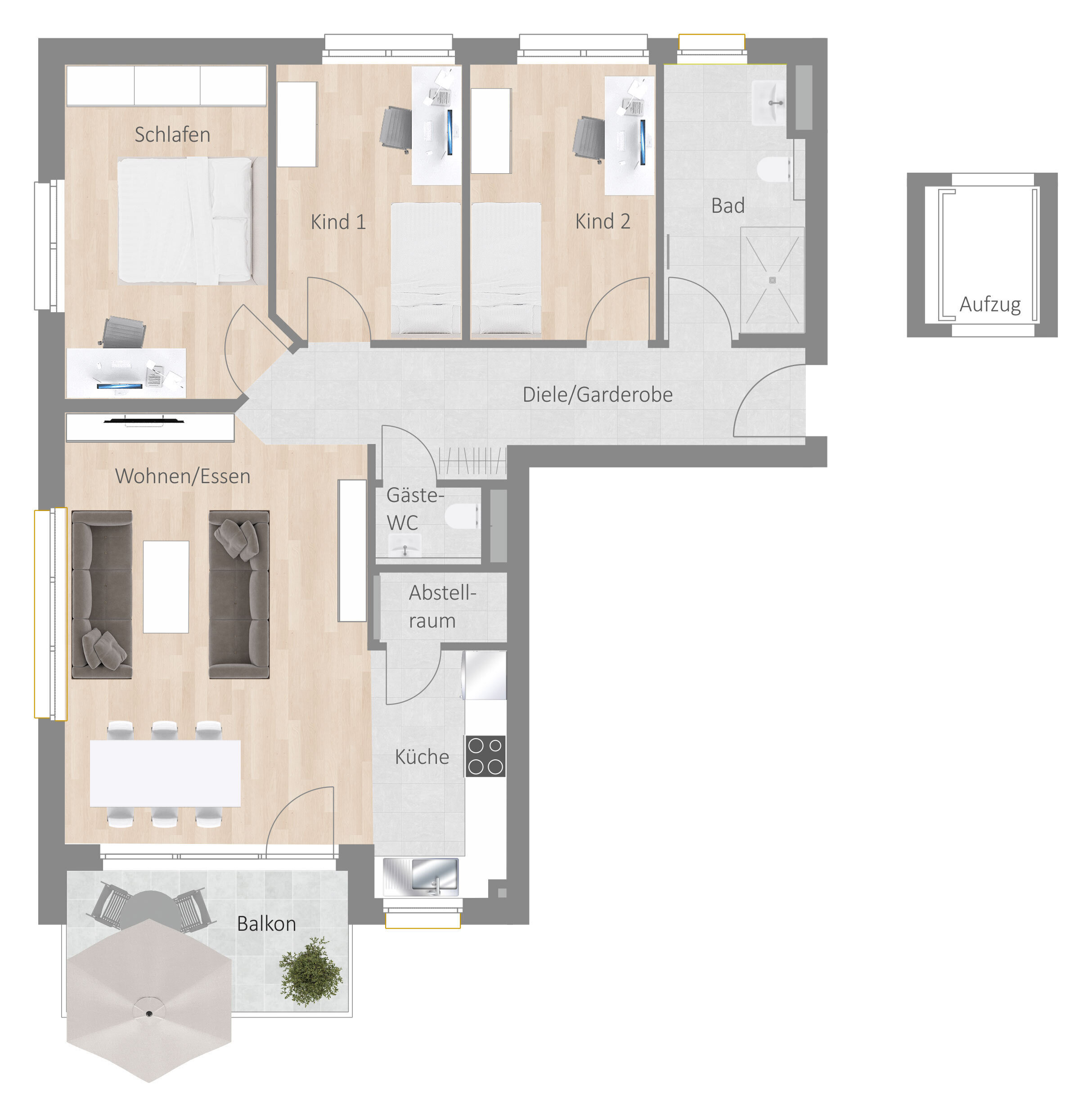 Wohnung zum Kauf provisionsfrei 594.800 € 4,5 Zimmer 91,9 m²<br/>Wohnfläche 1.<br/>Geschoss Hindenburgstraße 47 Möglingen 71696