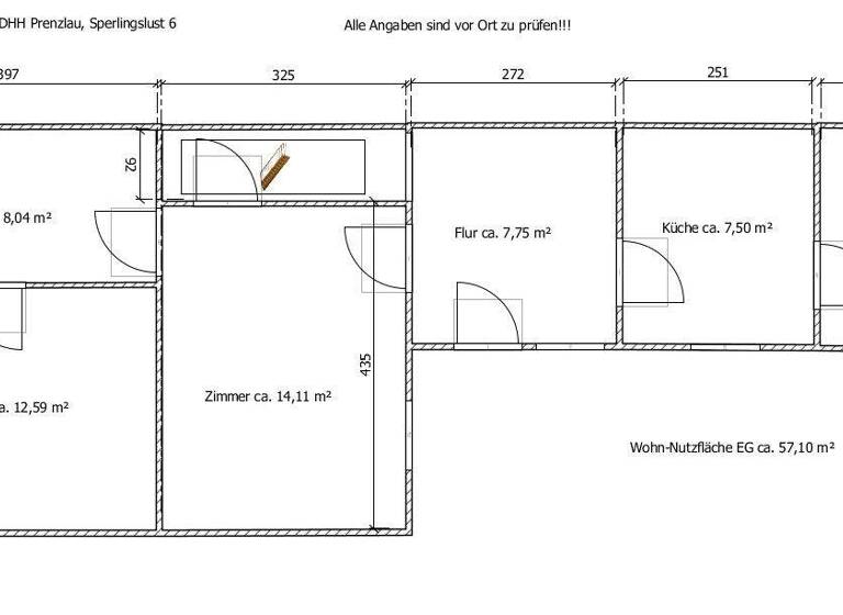 Doppelhaushälfte zum Kauf 129.000 € 4 Zimmer 80 m² 820 m² Grundstück frei ab sofort Sperlingslust 6 Prenzlau 17291