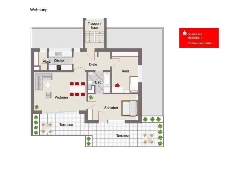 Penthouse zum Kauf 298.000 € 3 Zimmer 103 m² 3. Geschoss Bad Säckingen 79713