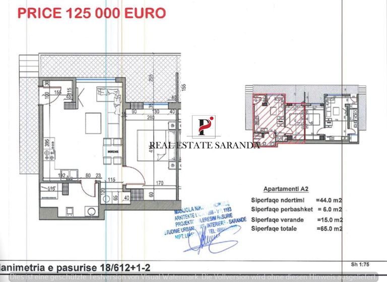 Studio zum Kauf 125.000 € 2 Zimmer 65 m² frei ab sofort Saranda 9701