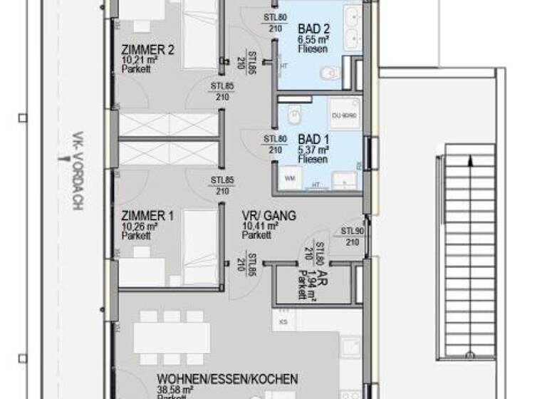 Penthouse zum Kauf - Erstbezug provisionsfrei 996.800 € 4 Zimmer 102,8 m² 3. Geschoss Waltendorfer Hauptstraße Waltendorf Graz 8010