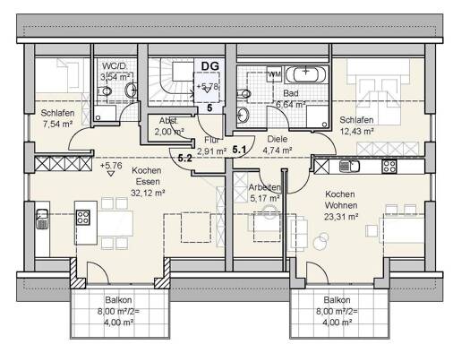 Penthouse zum Kauf provisionsfrei 259.000 € 2 Zimmer 47 m² 2. Geschoss Feldstraße 15 Erlingen Meitingen 86405