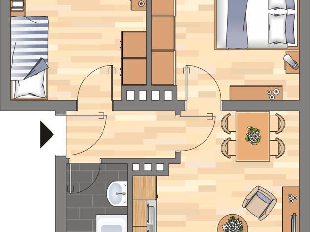 Wohnung zur Miete 399 € 3 Zimmer 60,3 m² 1. Geschoss frei ab 31.12.2026 Graudenzer Straße 22 Fedderwardergroden Wilhelmshaven 26388