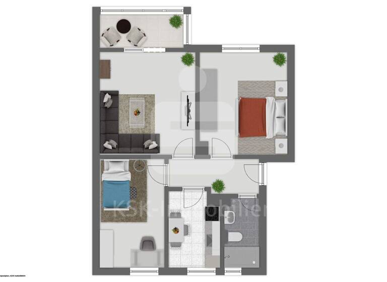 Wohnung zum Kauf 249.000 € 3 Zimmer 57 m² 1. Geschoss Plittersdorf Bonn / Plittersdorf 53175