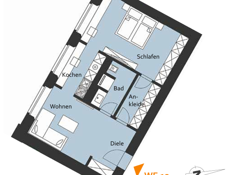 Wohnung zur Miete 497 € 2 Zimmer 55 m² frei ab sofort Georgenplatz 1 Innenstadt Zwickau 08056