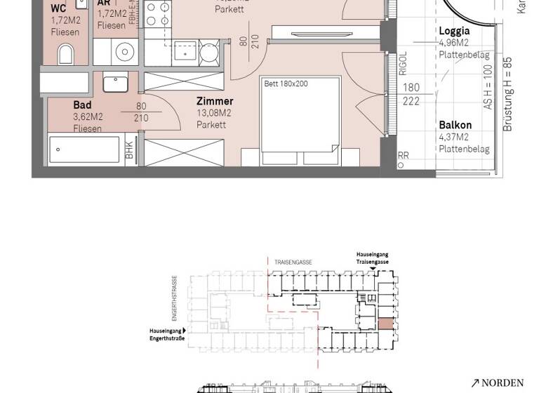 Wohnung zum Kauf - Erstbezug 304.200 € 2 Zimmer 40 m² 3. Geschoss frei ab 30.06.2028 Traisengasse 20-22 Wien 1200