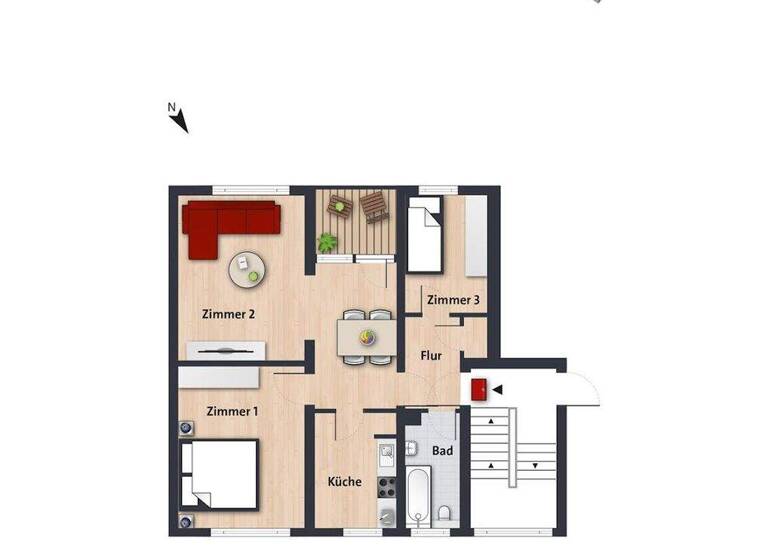Wohnung zur Miete 479 € 3 Zimmer 63,5 m² 3. Geschoss frei ab sofort Schlesierweg 38 Laagberg Wolfsburg 38440