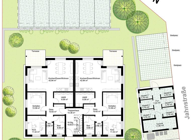 Wohnung zur Miete - Erstbezug 990 € 3 Zimmer 99 m² 1. Geschoss Jahnstraße 20 Unsleben 97618