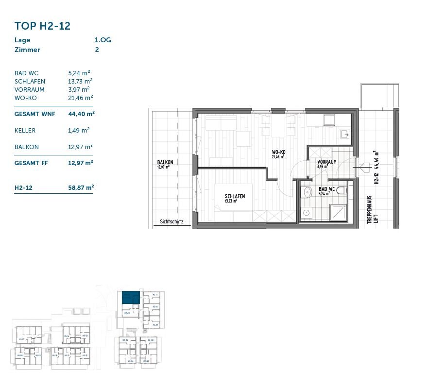 Wohnung zur Miete 525 € 2 Zimmer 44,5 m²<br/>Wohnfläche 1.<br/>Geschoss Thalstraße 87-89 Gösting Graz 8051