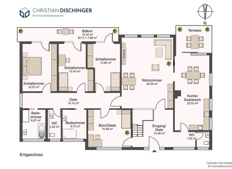 Bungalow zum Kauf 7 Zimmer 252 m² 1.472 m² Grundstück Pettendorf 93186