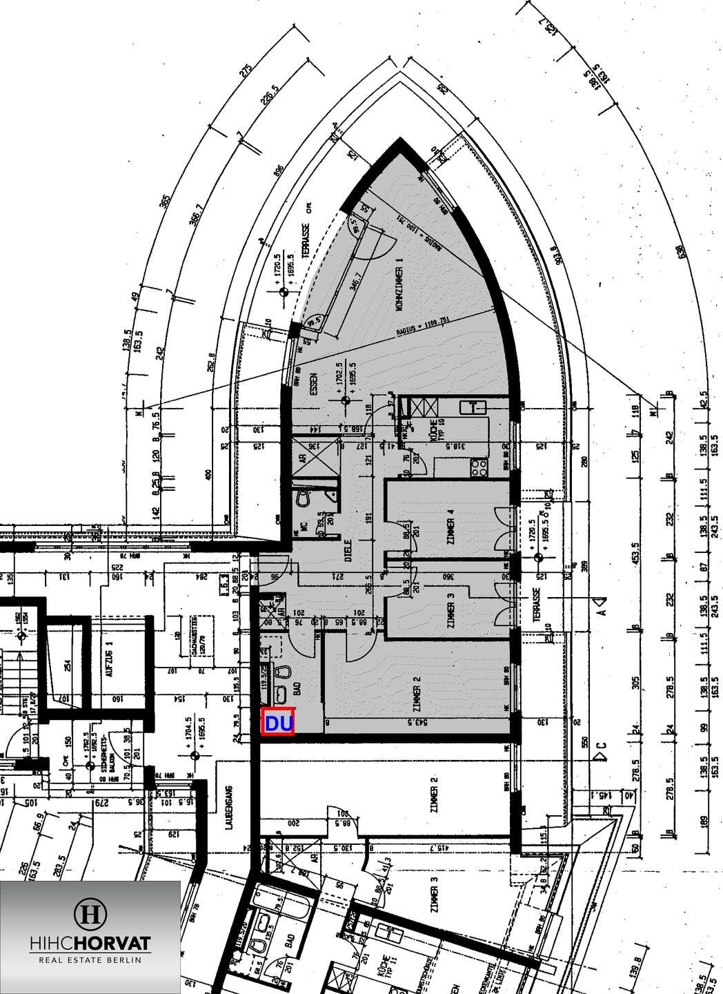 Penthouse zur Miete 1.093 € 4 Zimmer 97,6 m²<br/>Wohnfläche 6.<br/>Geschoss Tegel Berlin 13507