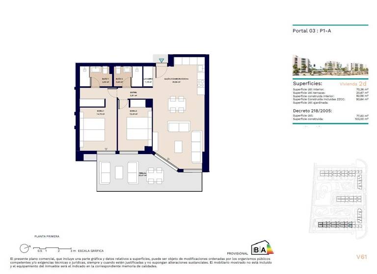 Studio zum Kauf provisionsfrei 255.000 € 3 Zimmer 82 m² Avenida del Mar Almerimar 04711
