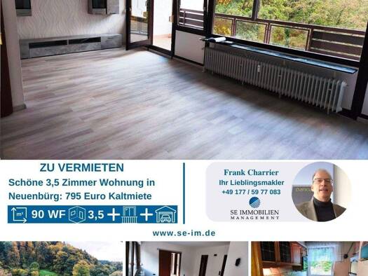 Wohnung zur Miete 795 € 3,5 Zimmer 90,5 m² 3. Geschoss Neuenbürg 75305