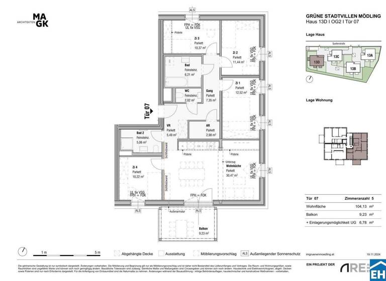 Wohnung zum Kauf - Erstbezug 631.455 € 5 Zimmer 104,1 m² 2. Geschoss Quellenstraße Mödling 2340