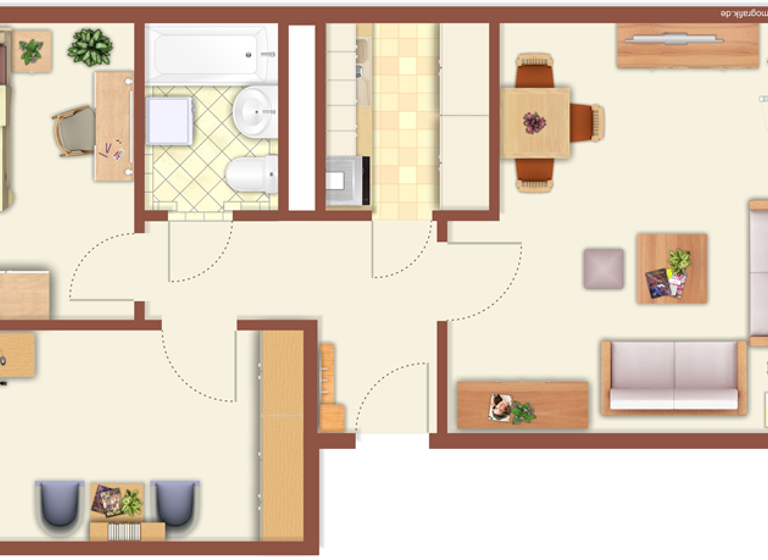 Wohnung zur Miete 363 € 3 Zimmer 62,6 m² 4. Geschoss frei ab sofort Dr.-Schwentner-Str. 90 Neustrelitz 17235