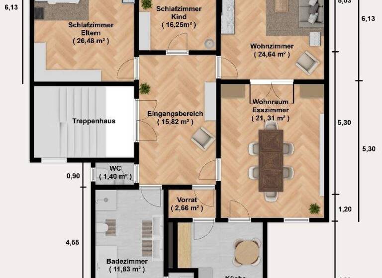 Wohnung zum Kauf 999.000 € 4 Zimmer 135,8 m² Innenstadt Frankfurt am Main 60313