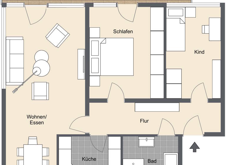 Wohnung zum Kauf 265.000 € 3 Zimmer 79,6 m²<br/>Wohnfläche 3.<br/>Geschoss Pfuhl Neu-Ulm / Pfuhl 89233
