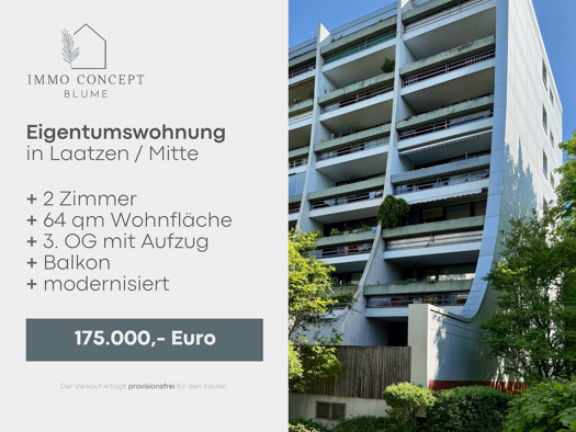 Wohnung zum Kauf provisionsfrei 175.000 € 2 Zimmer 64 m² 3. Geschoss Laatzen-Mitte Laatzen 30880
