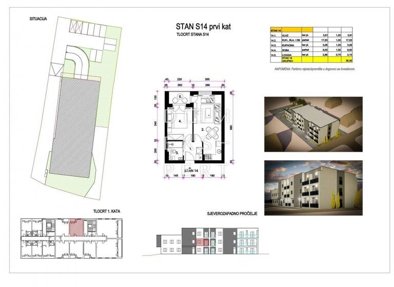 Wohnung zum Kauf 141.400 € 2 Zimmer 35 m² 1. Geschoss Pescenica - Zitnjak 10000