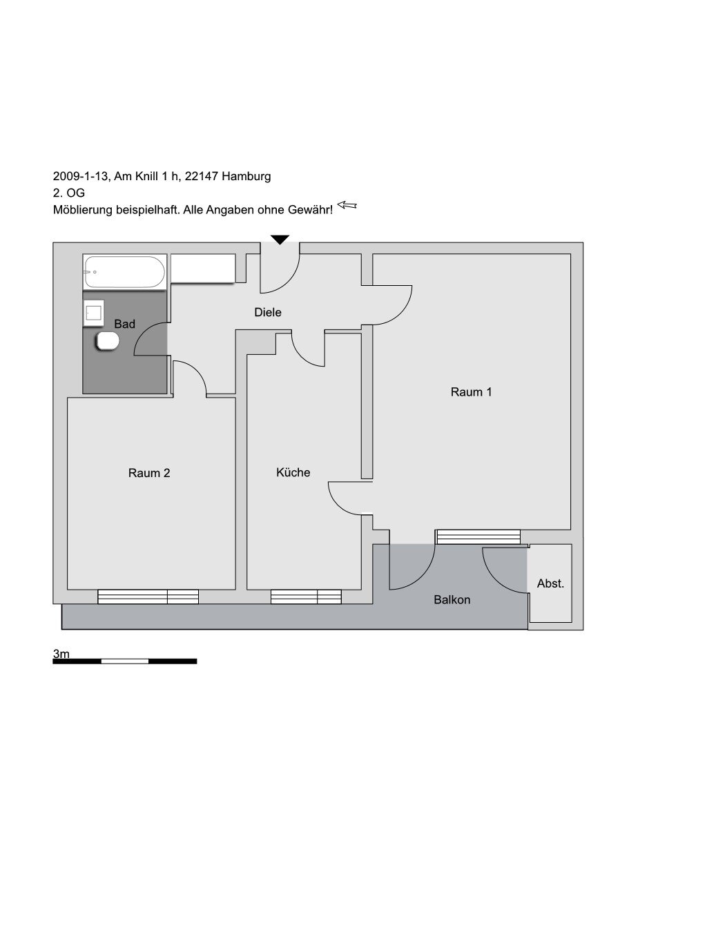 Wohnung zur Miete 795 € 2 Zimmer 63,4 m²<br/>Wohnfläche 2.<br/>Geschoss 01.02.2025<br/>Verfügbarkeit Am Knill 1 h Rahlstedt Hamburg 22147