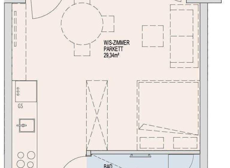 Studio zur Miete - Erstbezug 881 € 1 Zimmer 34 m² 32. Geschoss Donau-City-Straße Wien 1220