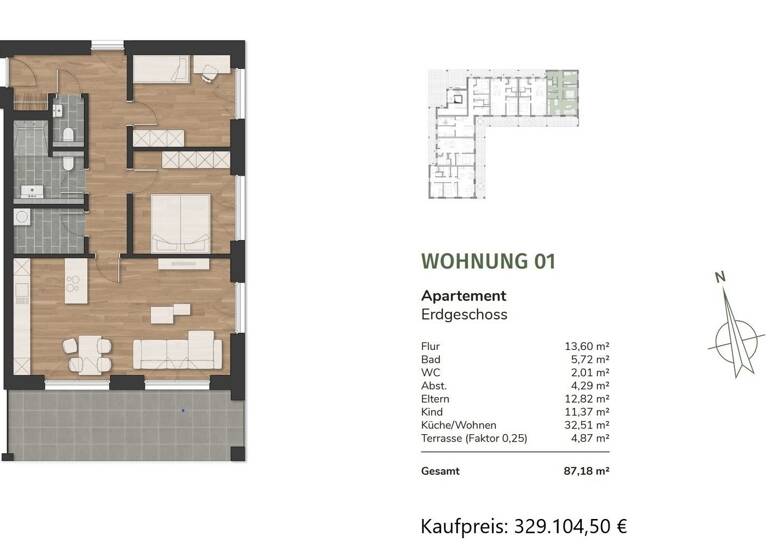 Wohnung zum Kauf - Erstbezug provisionsfrei 329.105 € 3 Zimmer 82,3 m² Neuenburg Zetel- Neuenburg 26340