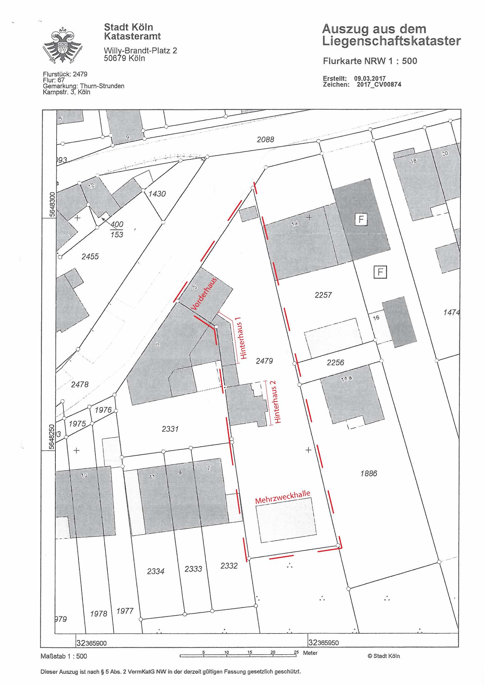 Grundstück zum Kauf provisionsfrei 1.200.000 € 1.215 m²<br/>Grundstück vorhanden<br/>Baugenehmigung Kampstr.  3 Dellbrück Köln 51069