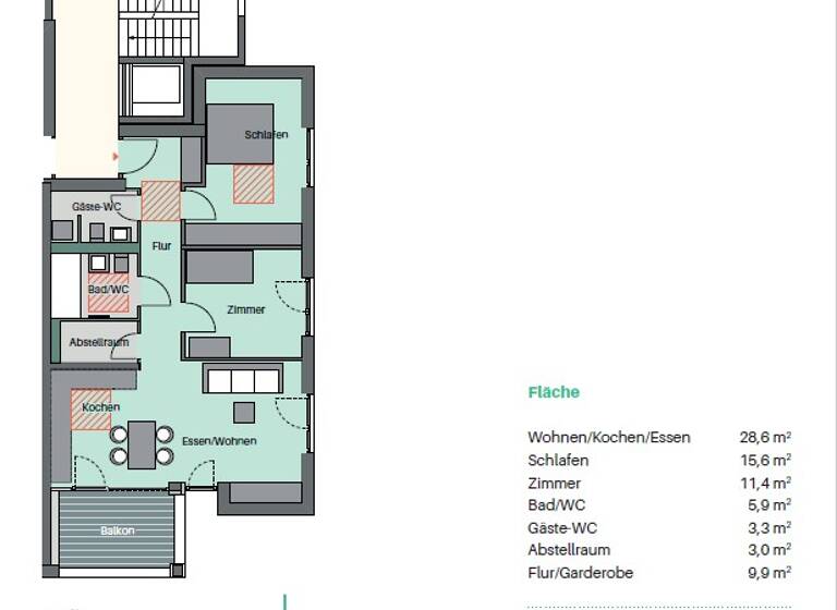 Wohnung zum Kauf provisionsfrei 416.160 € 3 Zimmer 81,6 m² Geschoss 1/3 Nendingen Tuttlingen 78532