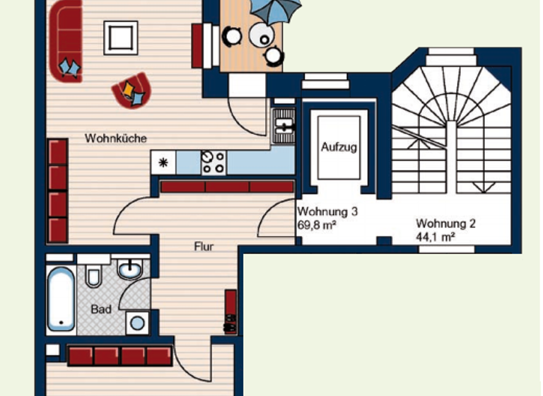 Wohnung zum Kauf 285.000 € 2 Zimmer 69,8 m² 1. Geschoss Auguste-Schmidt-Straße 18 Zentrum-Südost Leipzig 04103