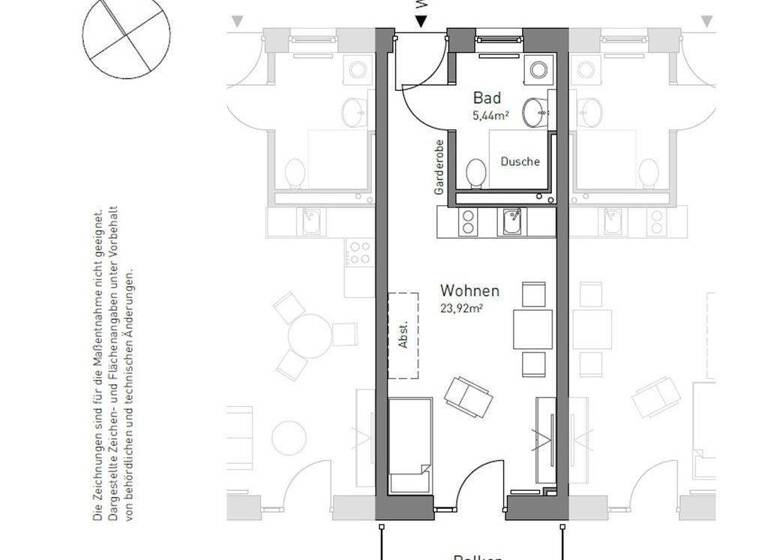 Studio zur Miete 544 € 1 Zimmer 33 m² 1. Geschoss Hasenbuck Nürnberg 90461
