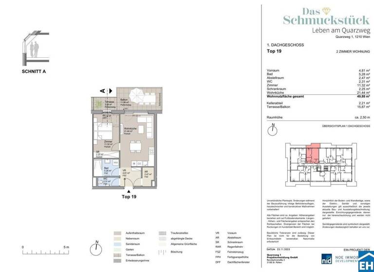 Wohnung zum Kauf - Erstbezug provisionsfrei 329.000 € 2 Zimmer 49,9 m² Quarzweg Wien 1210