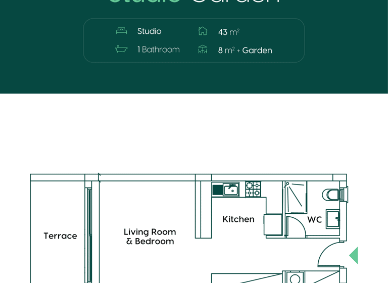 Studio zum Kauf provisionsfrei 140.000 € 1 Zimmer 43 m² Mersinlik