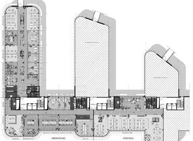 Bürofläche zur Miete - Erstbezug 6.794 m² Bürofläche teilbar ab 525 m² Oberkassel Düsseldorf 40549