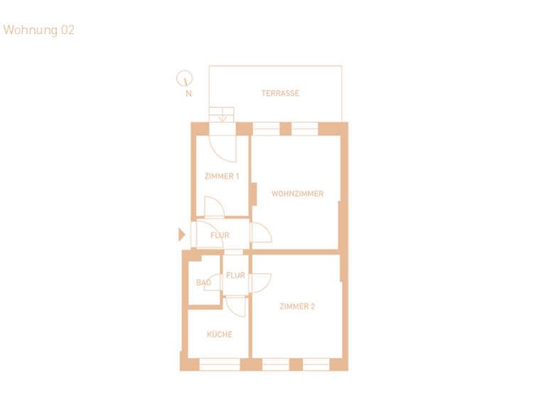 Terrassenwohnung zum Kauf provisionsfrei 425.000 € 2,5 Zimmer 63,7 m² EG frei ab sofort Bahrenfelder Chaussee 3 Bahrenfeld Hamburg 22761