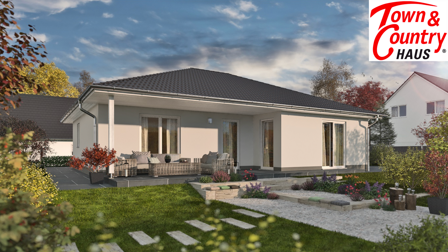 Immobilie in Bad Berneck im Fichtelgebirge - Town & Country Winkelbungalow 108 – modernes Wohnen auf einer Ebene | Grundstück 959 m² in Bad Berneck i.F. - Bild 0