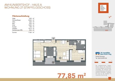 Wohnung zum Kauf provisionsfrei 429.000 € 3 Zimmer 77,9 m² 3. Geschoss Witterschlick Alfter 53347