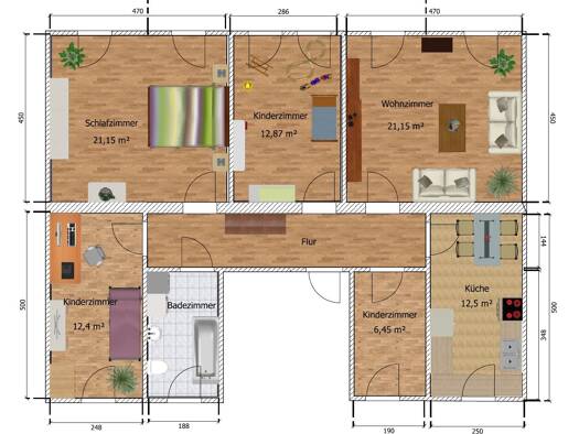 Wohnung zur Miete 515 € 5 Zimmer 103 m² 1. Geschoss frei ab sofort Bahnhofstraße 61 Waldheim Waldheim 04736