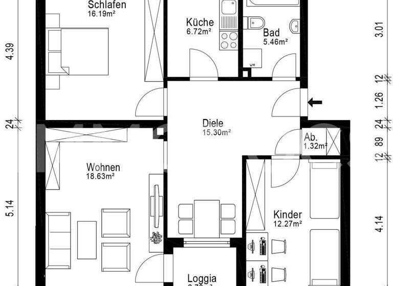 Wohnung zum Kauf 299.000 € 3 Zimmer 78,6 m² Kempten 87437