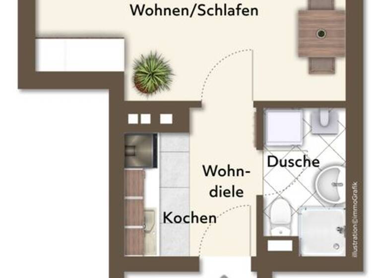 Studio zum Kauf 99.000 € 1 Zimmer 33,9 m² Heimbach-Weis Neuwied 56566