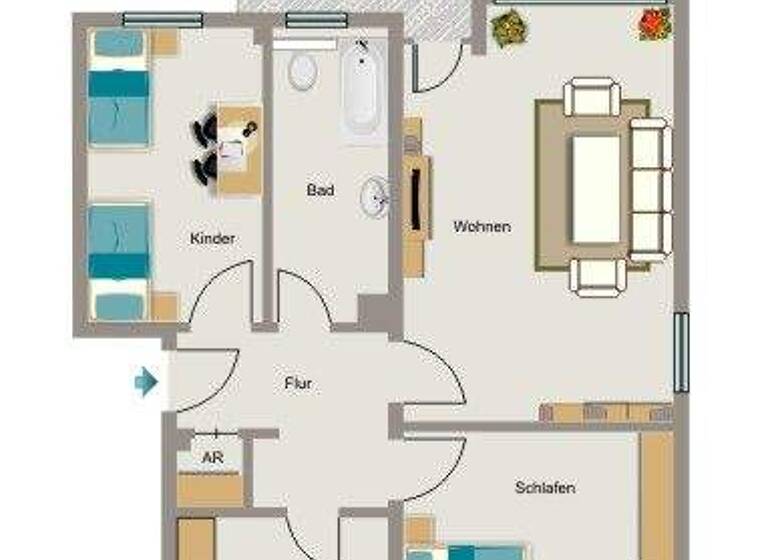 Wohnung zur Miete 685 € 3,5 Zimmer 70,5 m² 3. Geschoss Loskamp 23 Altenessen-Nord Essen 45329