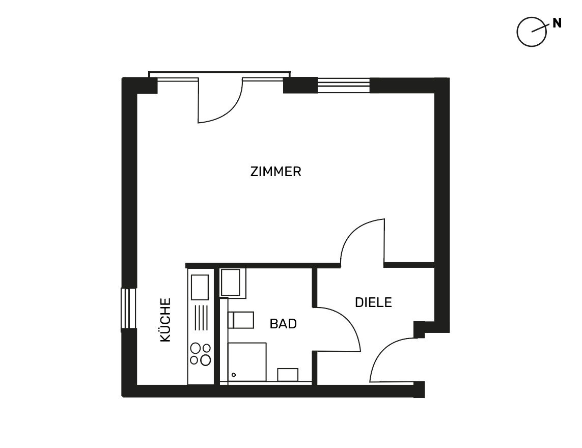 Wohnung zum Kauf 169.000 € 1 Zimmer 45,2 m²<br/>Wohnfläche 2.<br/>Geschoss Normannenstraße 7 D Altglienicke Berlin / Altglienicke 12524