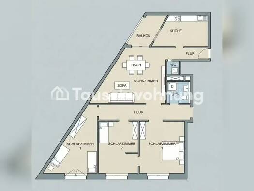 Wohnung zur Miete Tauschwohnung 1.403 € 4 Zimmer 98 m² 4. Geschoss Neuhausen-Nymphenburg München 80636