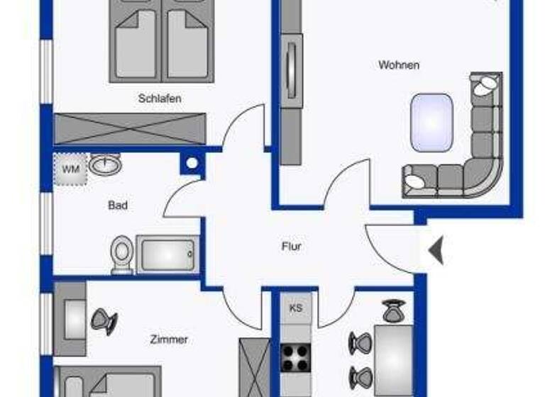 Wohnung zum Kauf 145.000 € 3 Zimmer 58,6 m² Uttel Wittmund 26409