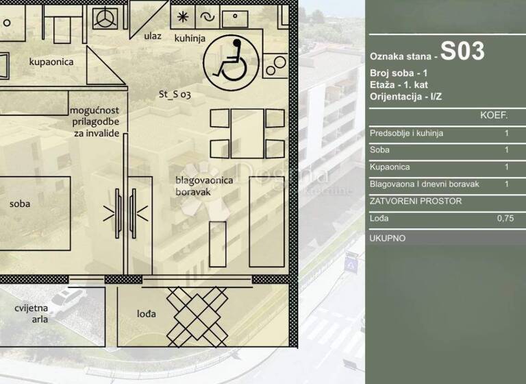 Wohnung zum Kauf 250.730 € 2 Zimmer 52 m² 1. Geschoss Trogir