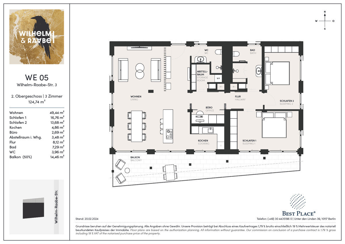 Penthouse zum Kauf 1.995.000 € 3 Zimmer 124,7 m²<br/>Wohnfläche 2.<br/>Geschoss ab sofort<br/>Verfügbarkeit Wilhelm-Raabe-Straße 3 Milbertshofen München 80807