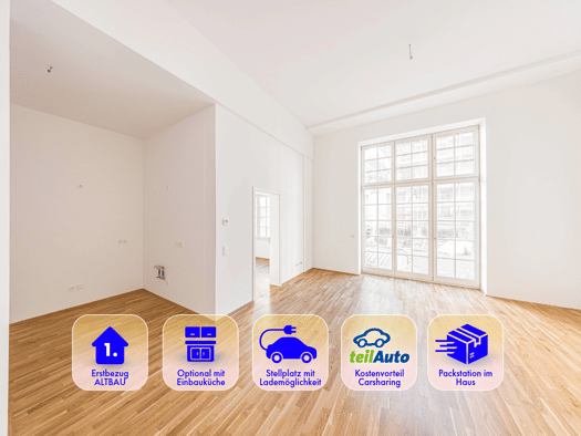 Wohnung zur Miete - Erstbezug 1.194 € 4 Zimmer 119,4 m² EG frei ab 01.10.2026 Straße der Nationen 80b Zentrum Chemnitz 09111