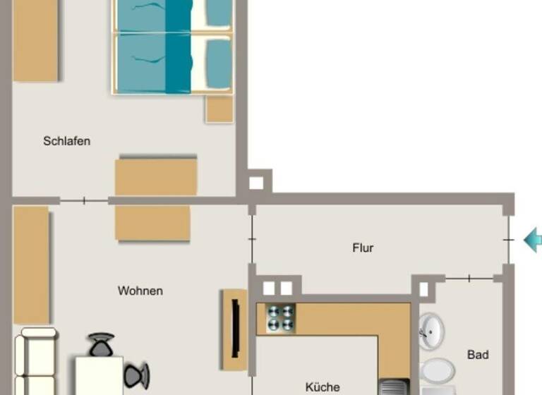 Wohnung zur Miete 389 € 2,5 Zimmer 42,7 m² 1. Geschoss frei ab 01.06.2026 Kamper Straße 19 Geisbruch Kamp-Lintfort 47475
