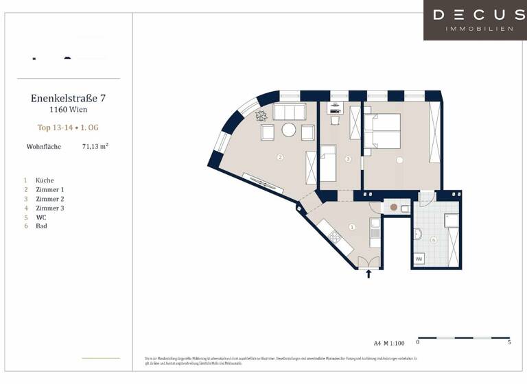 Wohnung zum Kauf 365.000 € 3 Zimmer 71,1 m² 1. Geschoss Wien 1160